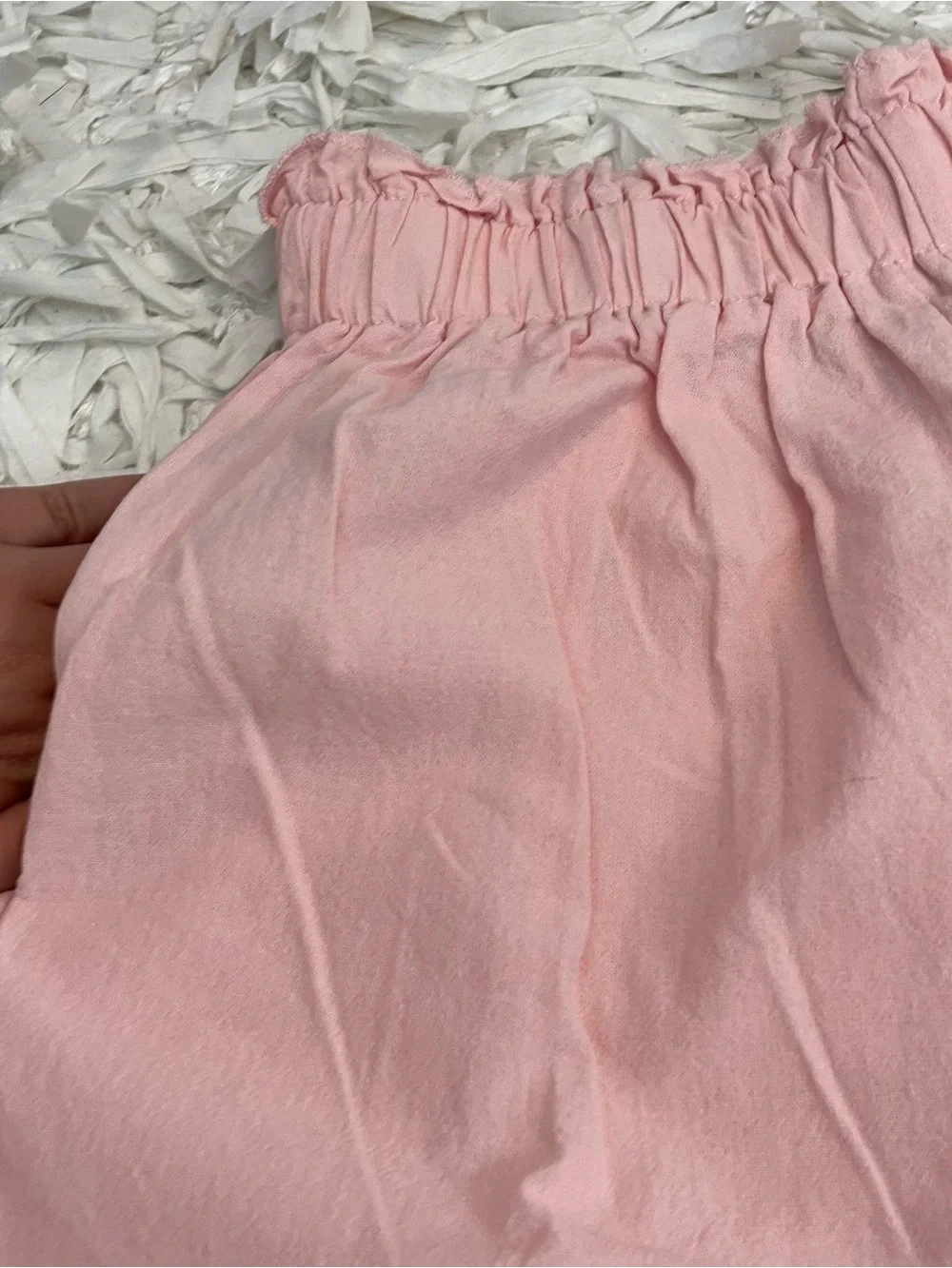 Pink Elastic Waist Summer Shorts